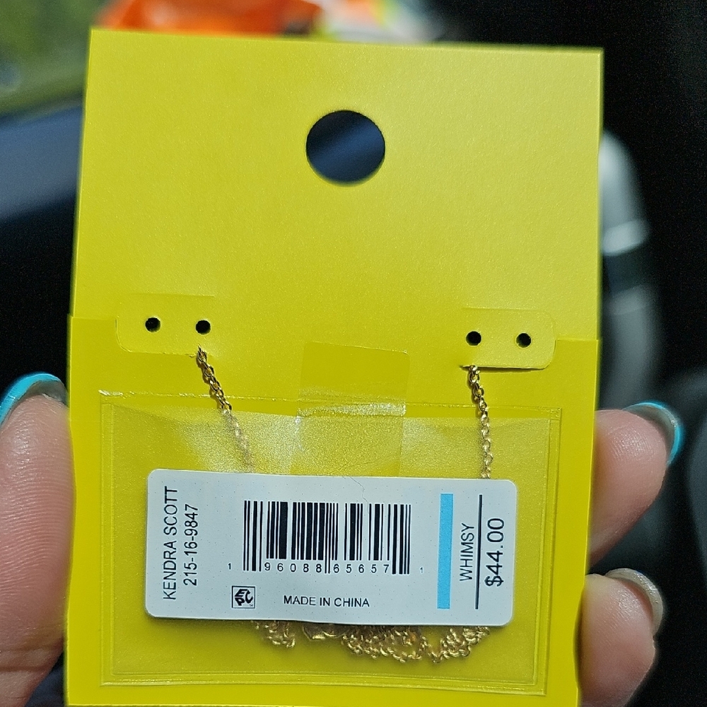 Kendra Scott Gold and Green Necklace - Picture 3 of 3